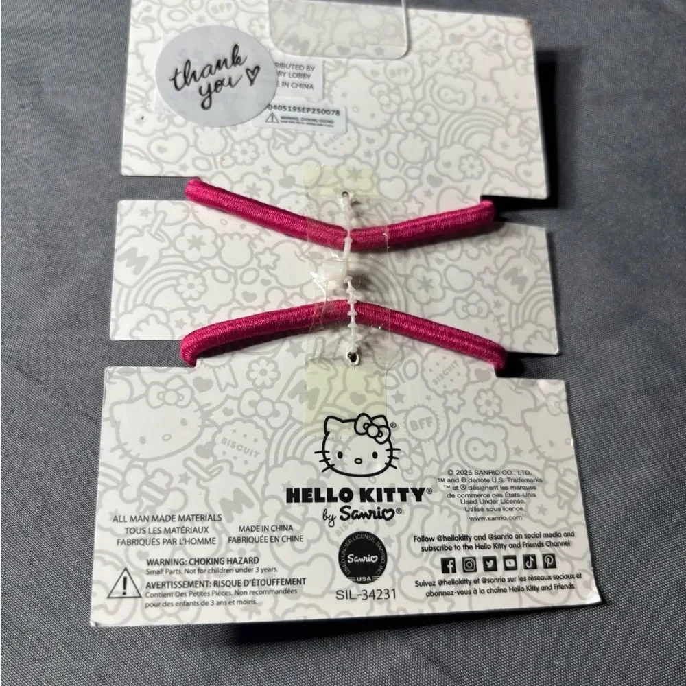Hello Kitty White and Pink Hair Clips